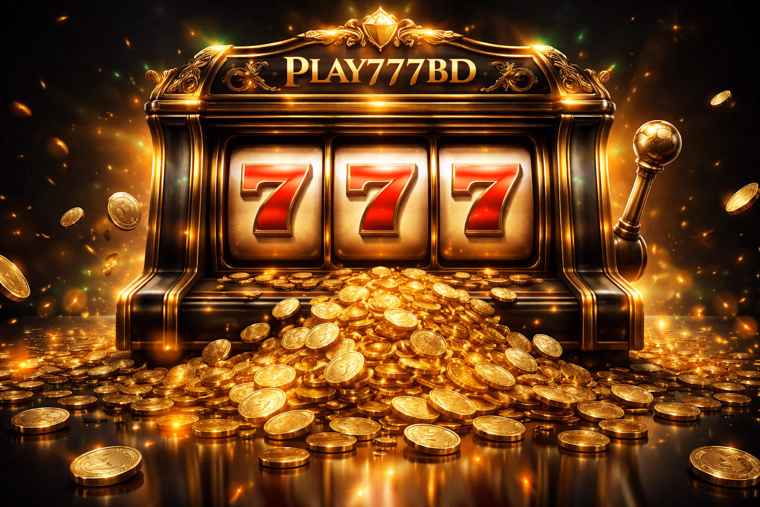 Elegant Bangladeshi woman wearing traditional attire enjoying a luminous slot machine in a sophisticated casino atmosphere at Play777BD
